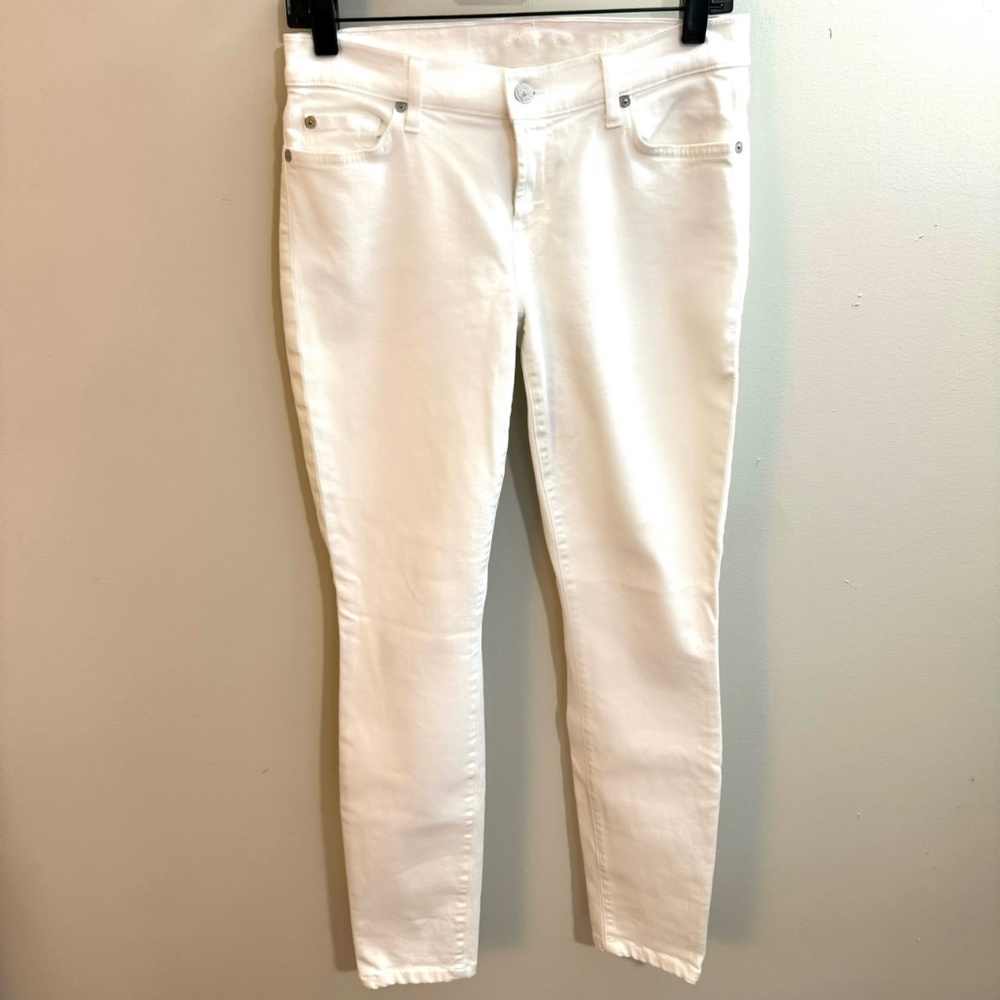7 For All Mankind White Skinny Jeans Size 28